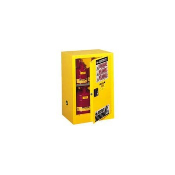 Justrite Justrite Flammable Liquid Cabinet, 12 Gallon, Self-Close Single Door Vertical Storage 891220